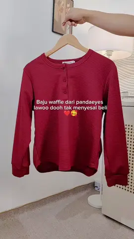 Baju Waffle ni cantikk, banyak warna pilih dekat beg kuning #bajuperempuan #bajuwaffle #bajupandaeyes 