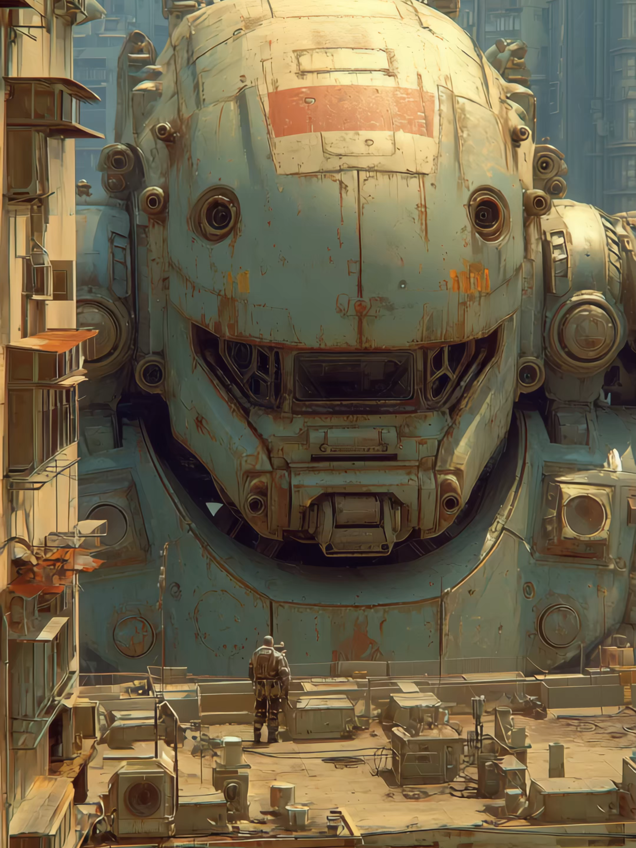 A Wordless Command. Only a registered 'Warden' can command a Titan with such familiarity. The machine's AI is neurally bonded to this single operator. This bond is permanent and irreversible. What happens to the Titan's AI if its Warden dies? #fyp #mech #robot #bladerunner #akira