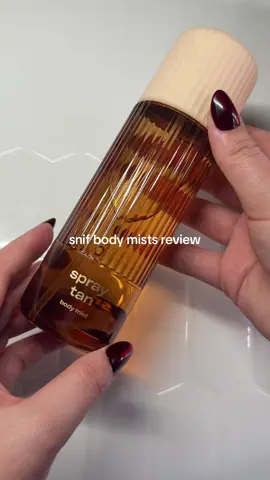 @Snif body mists review! working my way up to collecting them all! #spraytan is great for the summer and layers well with #cocoshimmy 🏝️ #extrawhip is like cold whipped cream and can honestly be paired with any scent from snif!  also some light #asmr 🤭