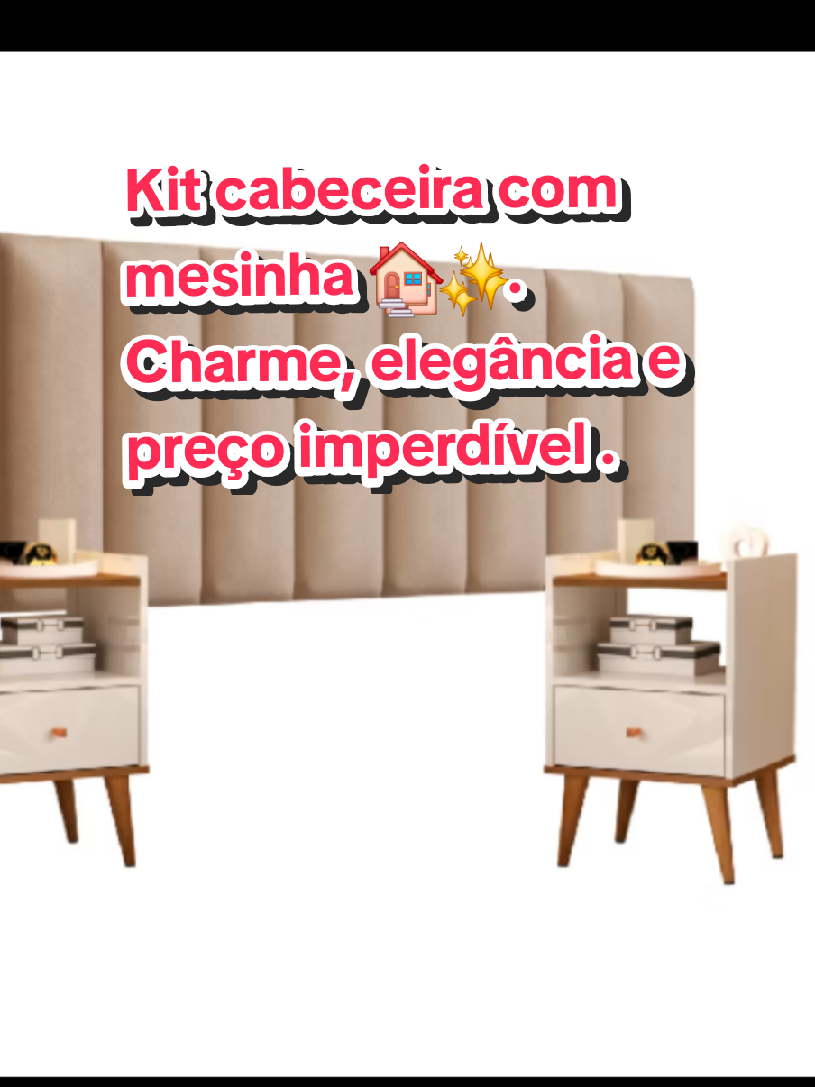 Renove seu quarto agora mesmo por um preço baixinho. Olhe só esse kit cabeceira com 2 mesinha, estilo criado mudo. Um verdadeiro charme e elegância para seu ambiente. Link na bio.  #cabeceiramodulada #quarto #vitrinedigital1822 #acheinashopee 