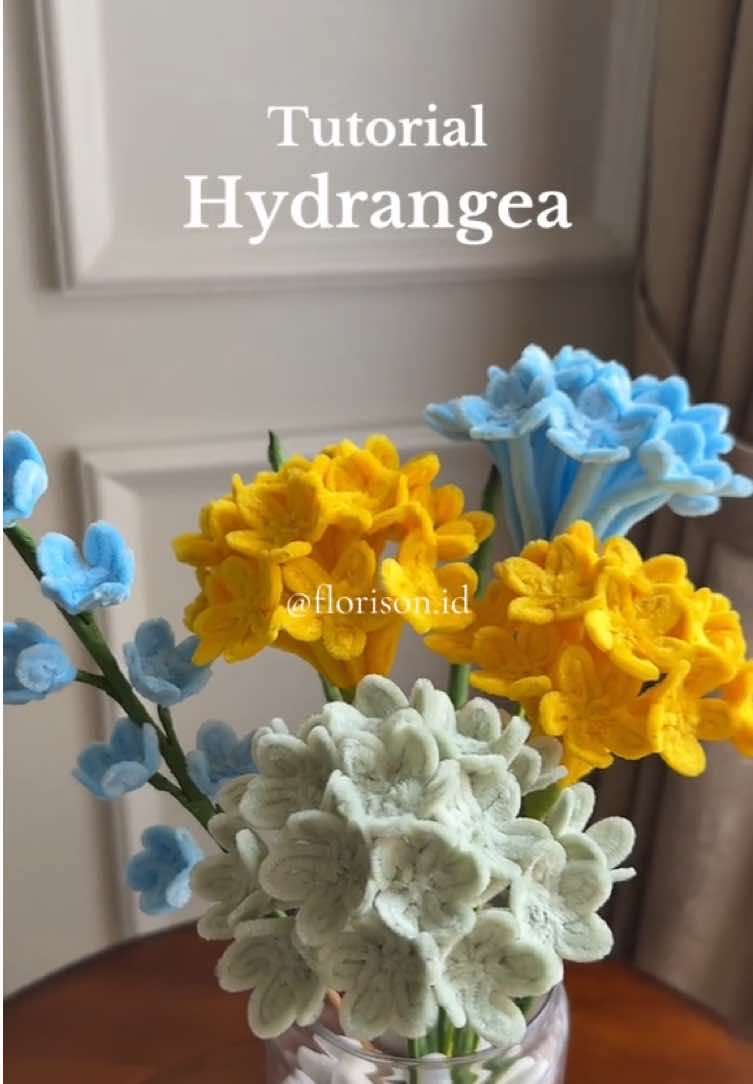 Tutorial Hydrangea Flower #fuzzywireflowers #hydrangeas #handmade #DIY 