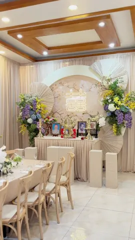 Một chiếc gia tiên tone be sáng. Một chiếc nhạc vừa xưa vừa nay!!  #VuaHoa  #weddingdecor #fyb #mywedding #giatien 