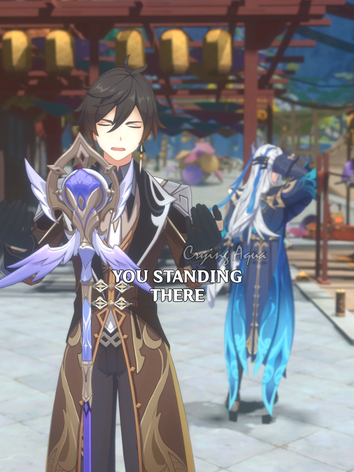 Throwing a meteor then pretending to sing in public #GenshinImpact #genshin #fyp #fypシ #genshinmeme #zhongli #zhongligenshinimpact #neuvillette #neuvillettegenshinimpact