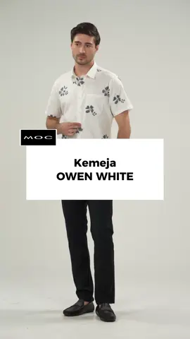 Kemeja OWEN white, kemeja motif dengan fitting slim fit dan bahan yang breathable👌🏻 Check out di keranjang kuning sekarang🛒 #ootdpria #kemejapria #bajupria #paydaysale #gajiansale 