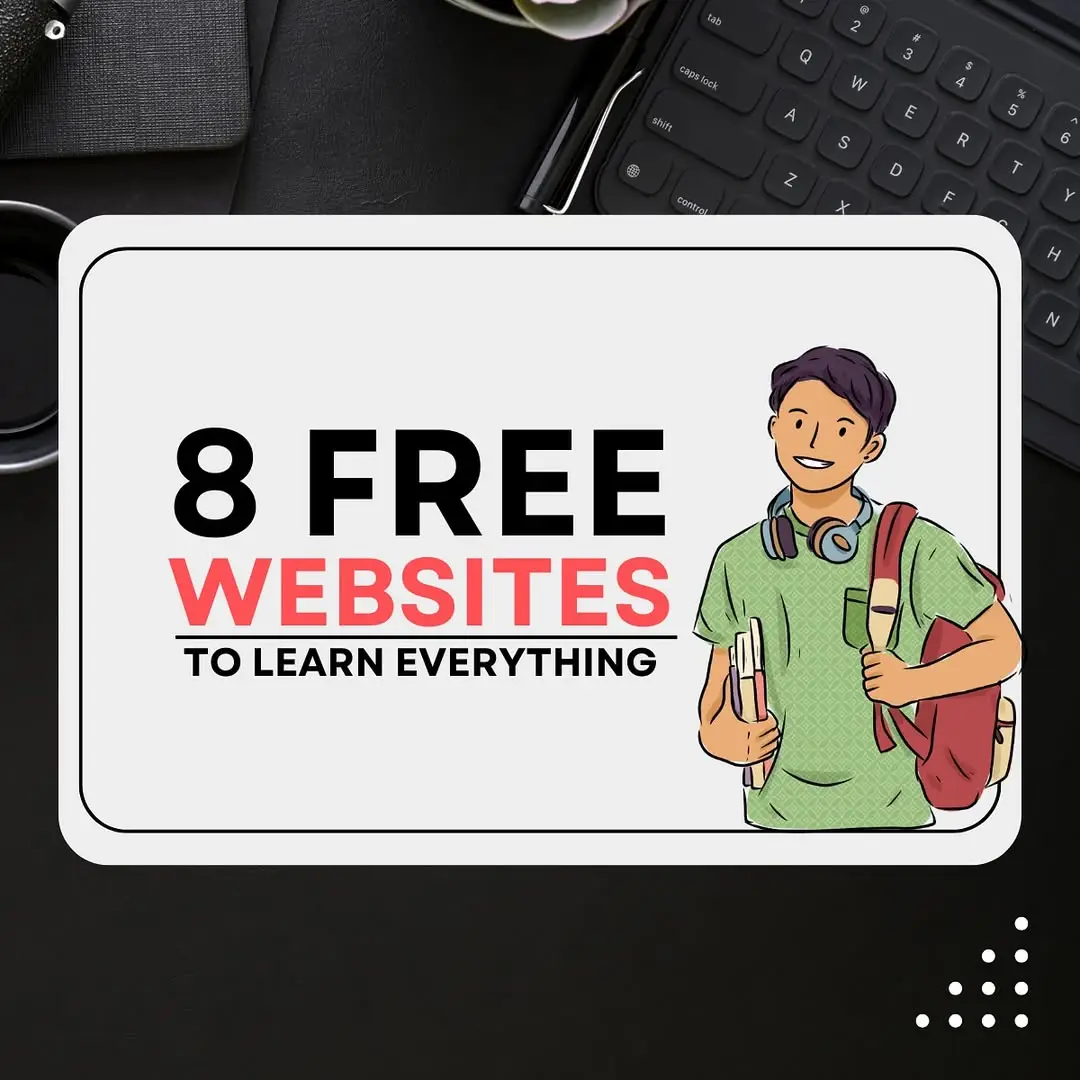 Websites to learn everything without paying 🔥 .. Save for future reference 🎯 .. Share with your friends. #website #onlinelearningplatform #onlinelearning #learning #explorepage✨ #foryou #career #growth #coding #codingisfun