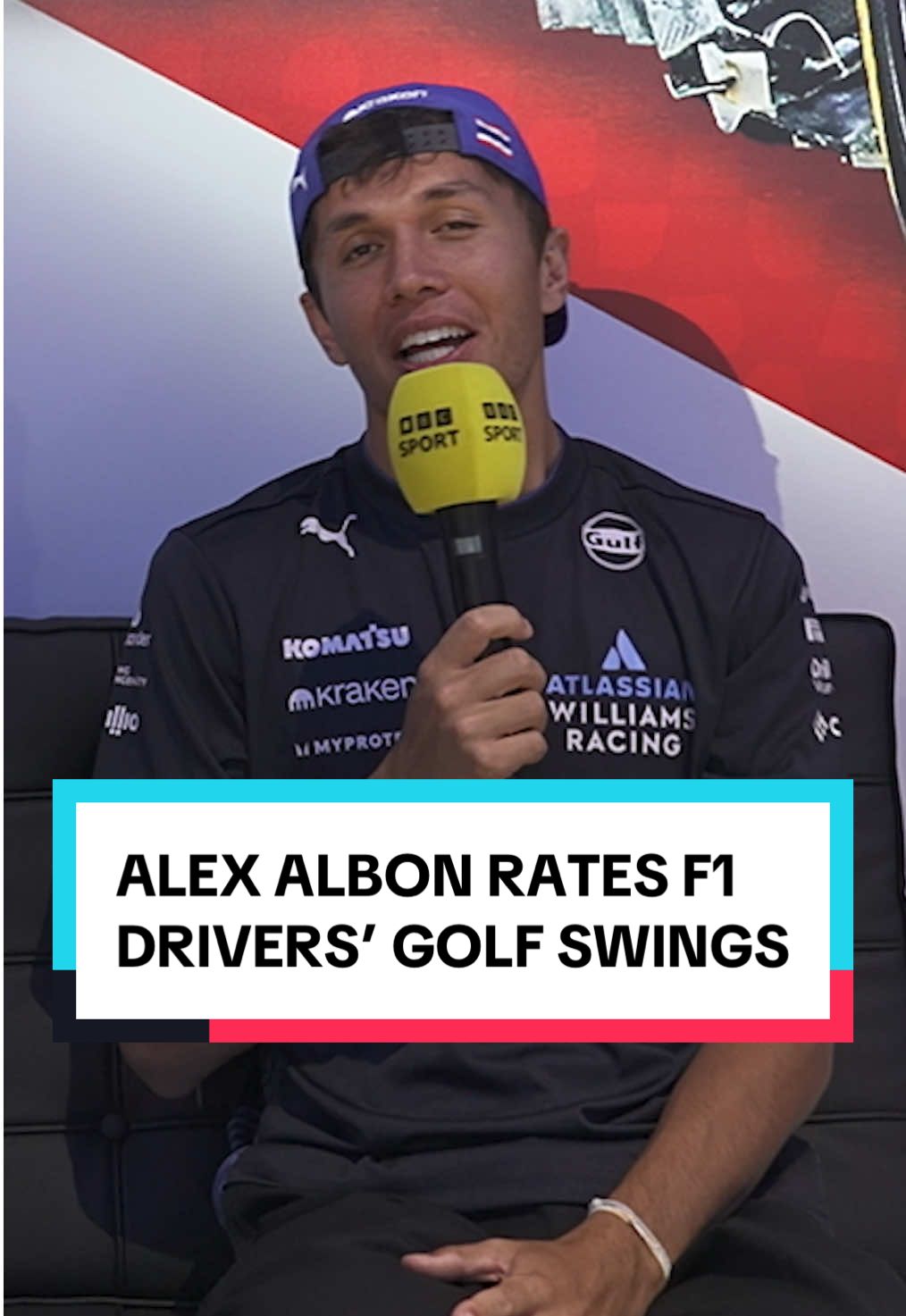 Alex Albon nearly got himself in trouble rating F1 drivers’ golf swings 😂 #F1 #AlexAlbon #RyderCup