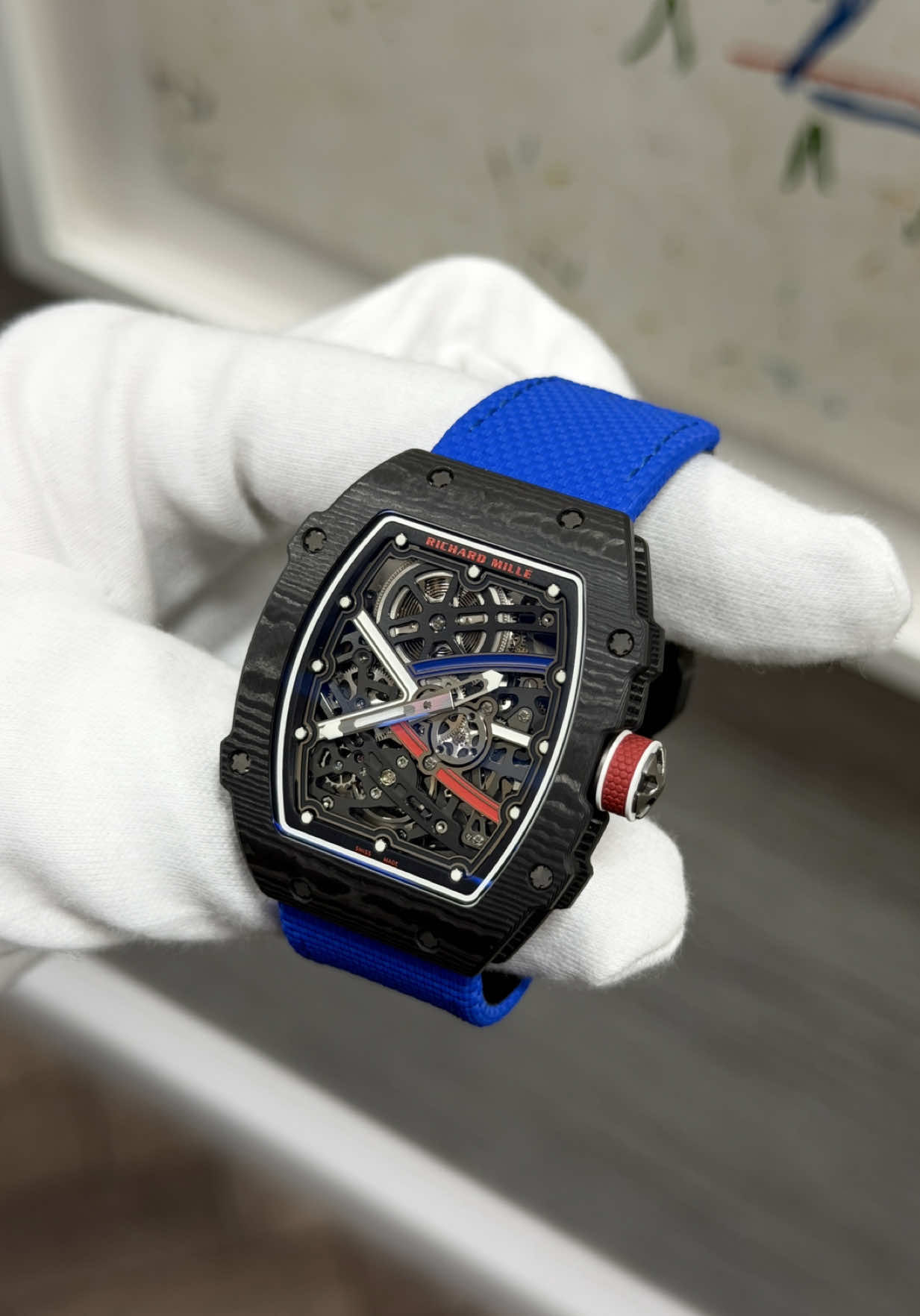 The Super Thin Super Light Richard Mille RM67-02 Sebastien Ogier 💙❤️ #RichardMille #RM67 #Carbon 