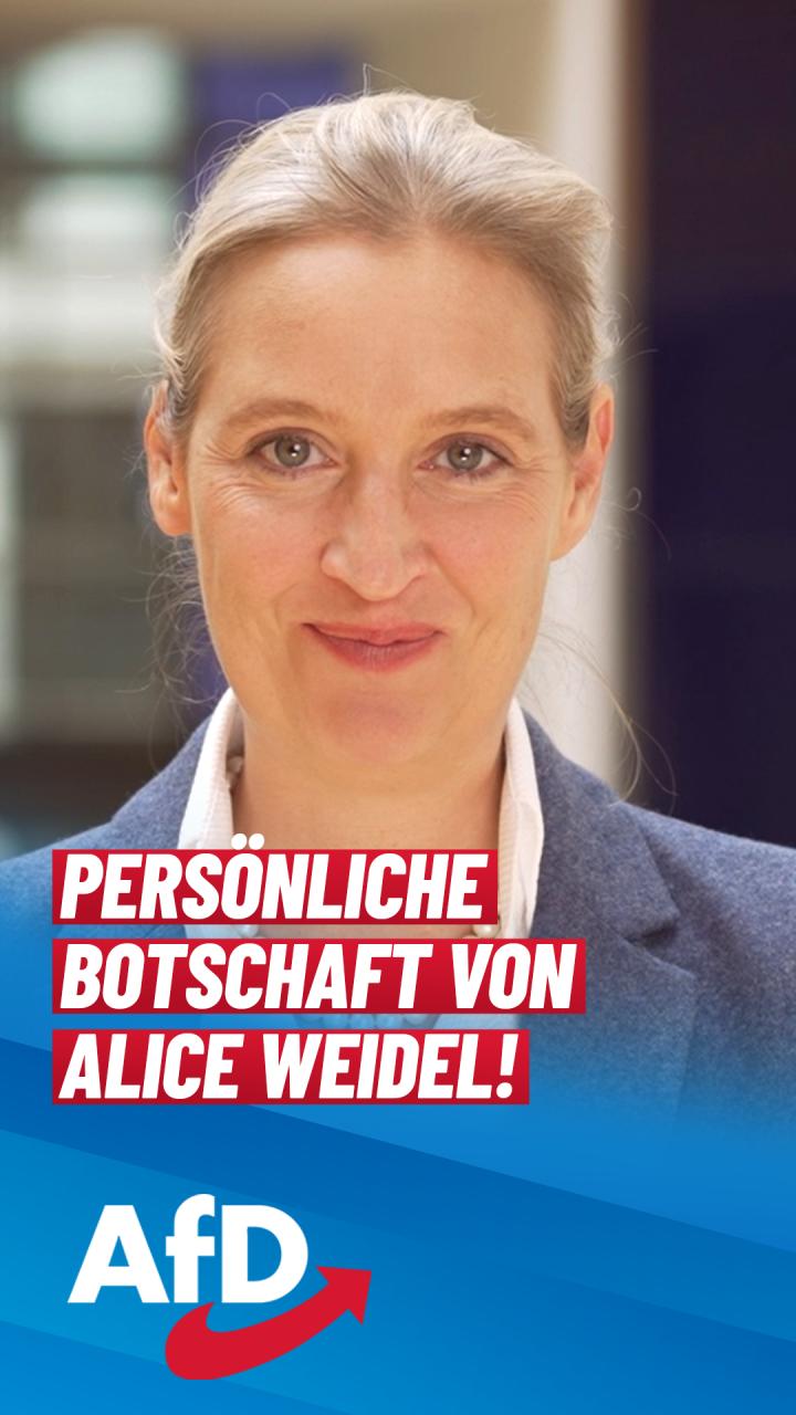 Unsere zukünftige AfD-Kanzlerin Alice Weidel richtet sich mit einer persönlichen Nachricht an NRW. Drei Städte haben an diesem Wochenende eine ganz besondere Chance.