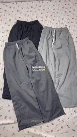 100 dapet 3pcs sweatpants  #baggypants #sweatpants #loosepants #celanagombrong #celanaunisex 
