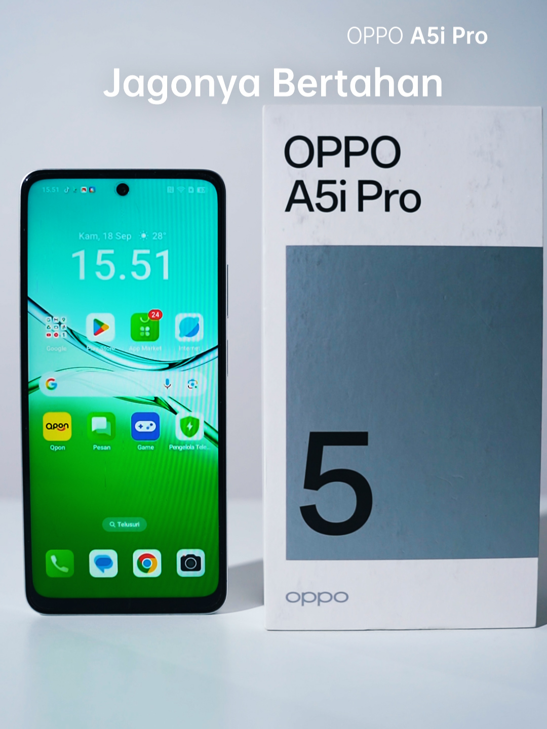 HP lain udah lewat jamannya 😏 sekarang zamannya OPPO A5i Pro! ✨ Awet, stylish, tahan cipratan air lagi. 👉 Gas checkout sebelum keduluan orang lain! #Oppo #OppoAi #oppoa5ipro #oppoaiphone