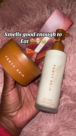 Fenty beauty’s new salted caramel smells delicious like a salted caramel cookie dough and vanilla making you smell edible @Fenty Beauty @Fenty Skin #saltedcaramel #fentysuperbrandday #fentynewarrivals #fentybeauty #tiktokshopcreatorpicks 