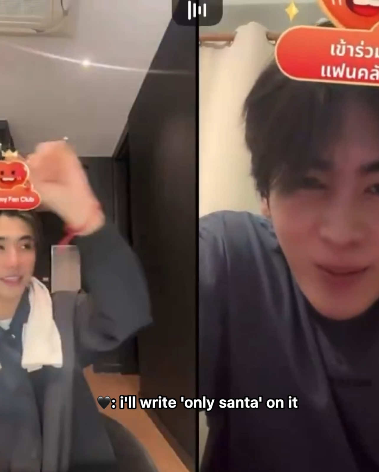 how about write 'only santa' on ur forehead too #perthsanta #perthsantaedit #perthtanapon #santapongsapak #loveyouteacher