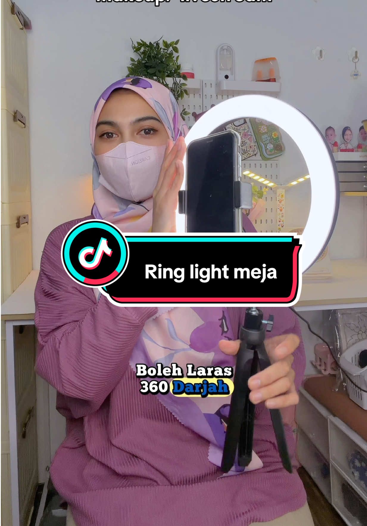 Ring light meja function sangat ye. #ringlight #ringlightmeja #lampumeja 