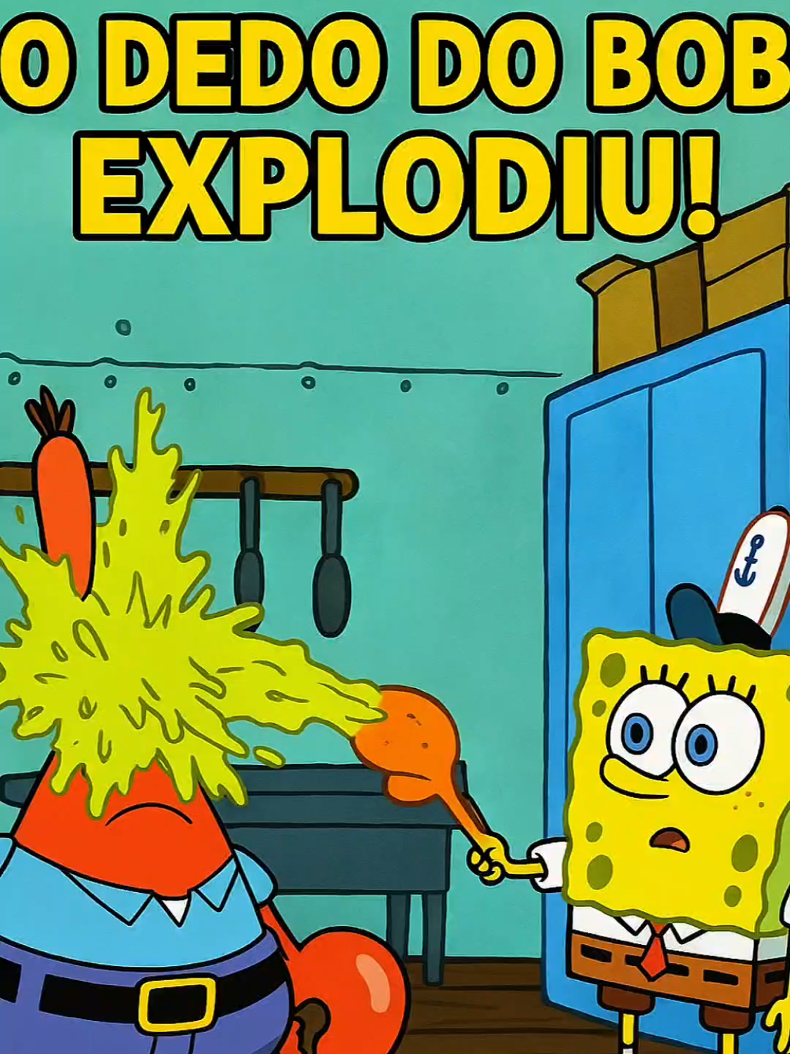 Bob Esponja ficou com o dedo inflamado #desenho #cartoons #criança #bobesponja 