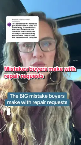 Replying to @capybaussy ⚡ Repairs can make or break a deal. Here’s the truth: 🔑 If your repair request just says “seller to fix,” then the seller gets to choose how and who fixes it — and that’s not always good for you. 🔑 Big items (floors, roofs, plumbing, electrical) should always be done by a licensed contractor that YOU approve. 🔑 Minor things? Use common sense — not everything requires a pro. The best repair requests are balanced: clear, specific, and fair. That way both sides know what to expect, and you don’t end up with “repairs” that fall apart after closing. Would you trust the seller to handle the repairs, or would you want to pick your own contractor? #alishacollins #casperwyomingrealestate #realestatebestie #homebuyingtips #realestatenegotiation