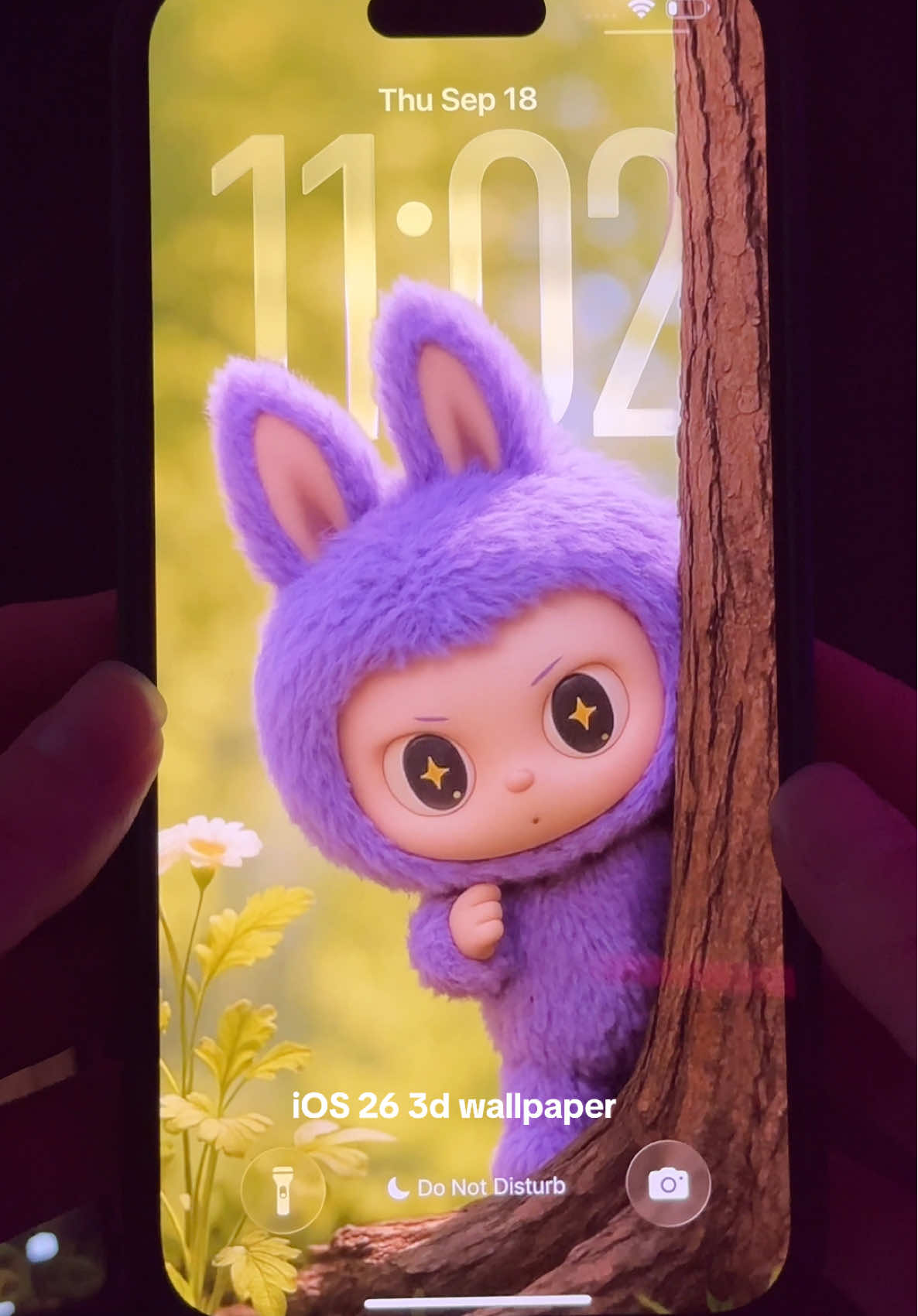 Show your iOS 26 lockscreen 📱3d labubu wallpaper Liquid Glass depth effect #lockscreen #homescreen #wallpaper #ios26 #labubu 