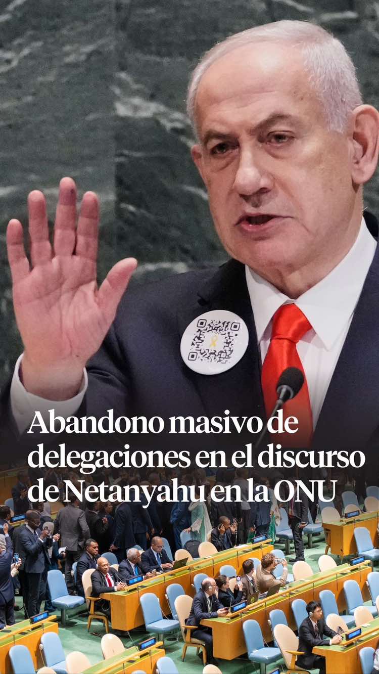🔴Última hora: La mayoría de los países abandonan la Asamblea General de la ONU a la llegada de Netanyahu. #Netanyahu #ONU #Israel #Palestina #Gaza