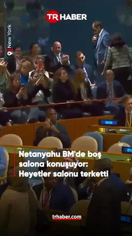 SON DAKİKA| Netanyahu, BM'de! Soykırımcı Netanyahu'nun BM'deki konuşması öncesinde heyetler salondan ayrıldı.  #haber #gündem #sondakika #bm #newyork #netanyahu