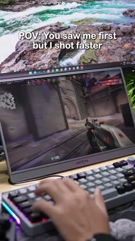 POV: You saw me first but l shot faster 🔗Get yours Z3FC #arzopa #gamingmonitor #GamingSetup #fyp #gameonthego 
