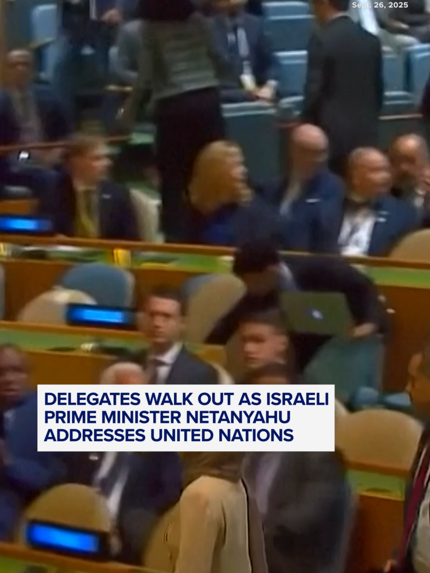 Many delegates walked out as Israeli Prime Minister Benjamin Netanyahu approached the podium to address the United Nations General Assembly. #news #israel #netanyahu #unitednations