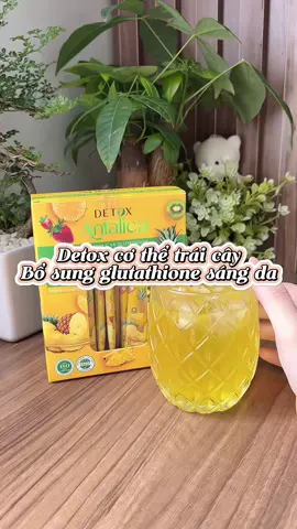 Uống thơm mùi dứa chua chua ngọt nhẹ dễ uống lắm mấy bà #detox #sangda #chamsocda #glutathione #healthy 
