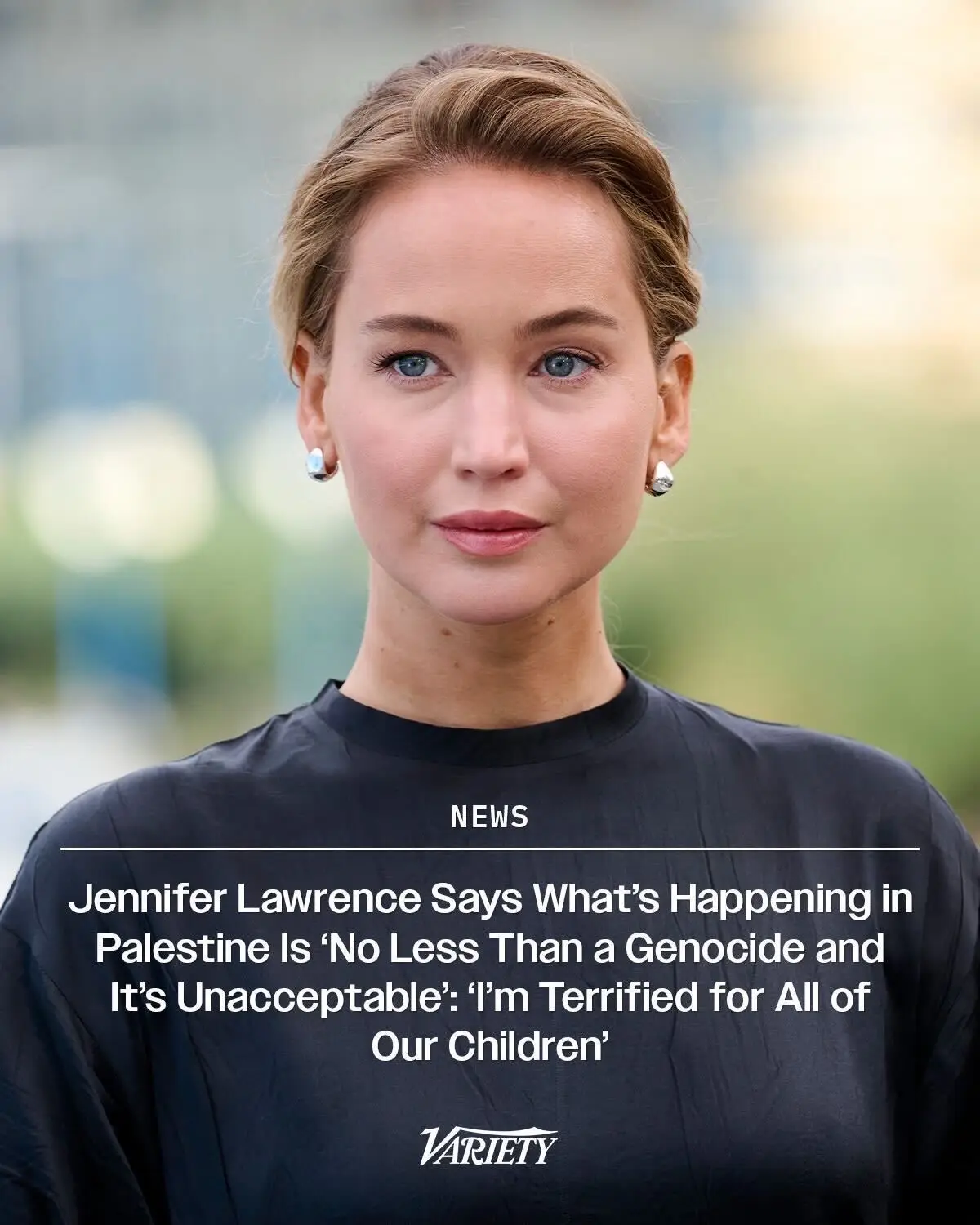 #JenniferLawrence says what's happening in Palestine 