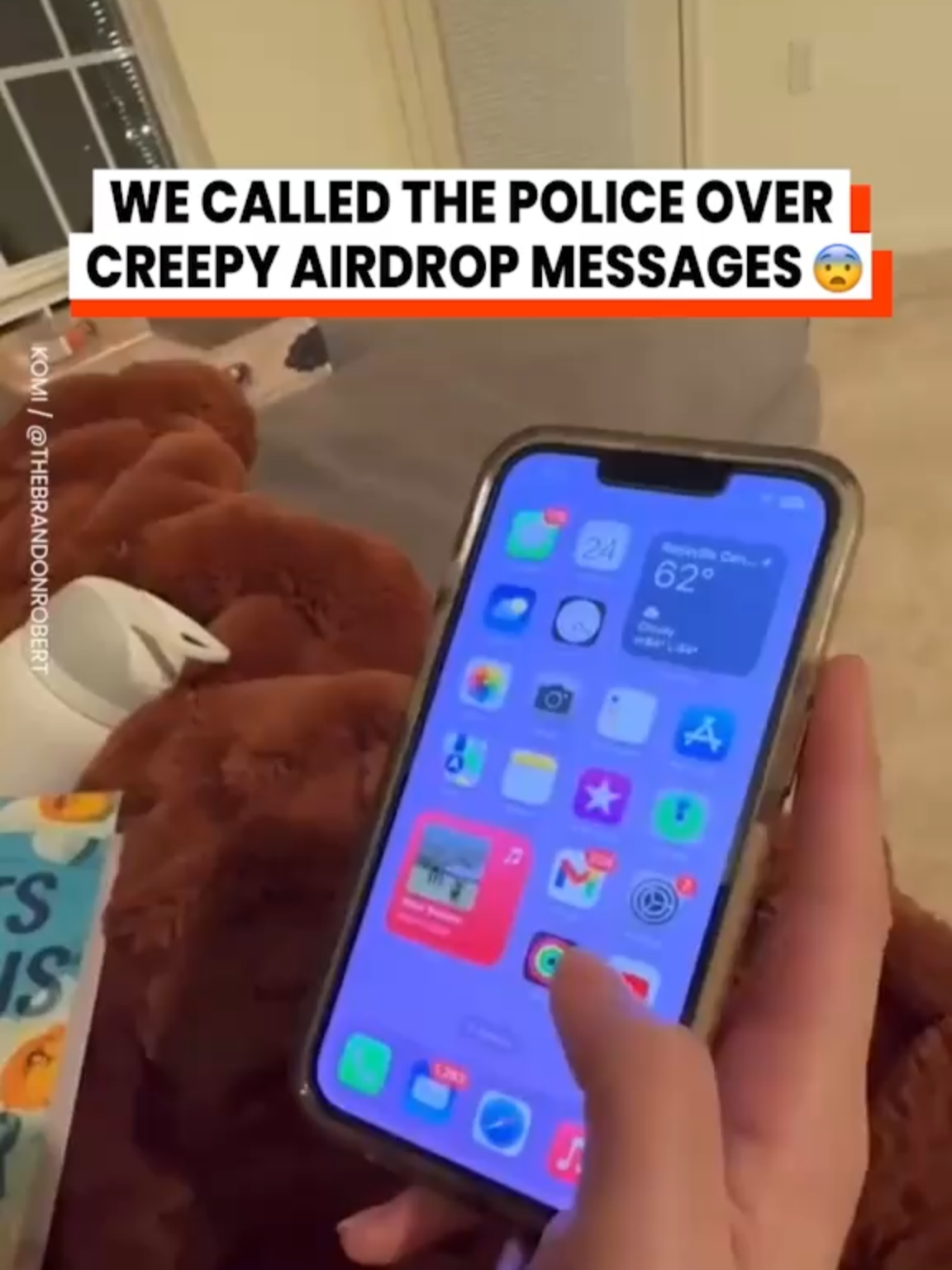 I would be moving ASAP 😱 (@thebrandonrobert) #creepytok #airdrop #police #beingwatched #scary