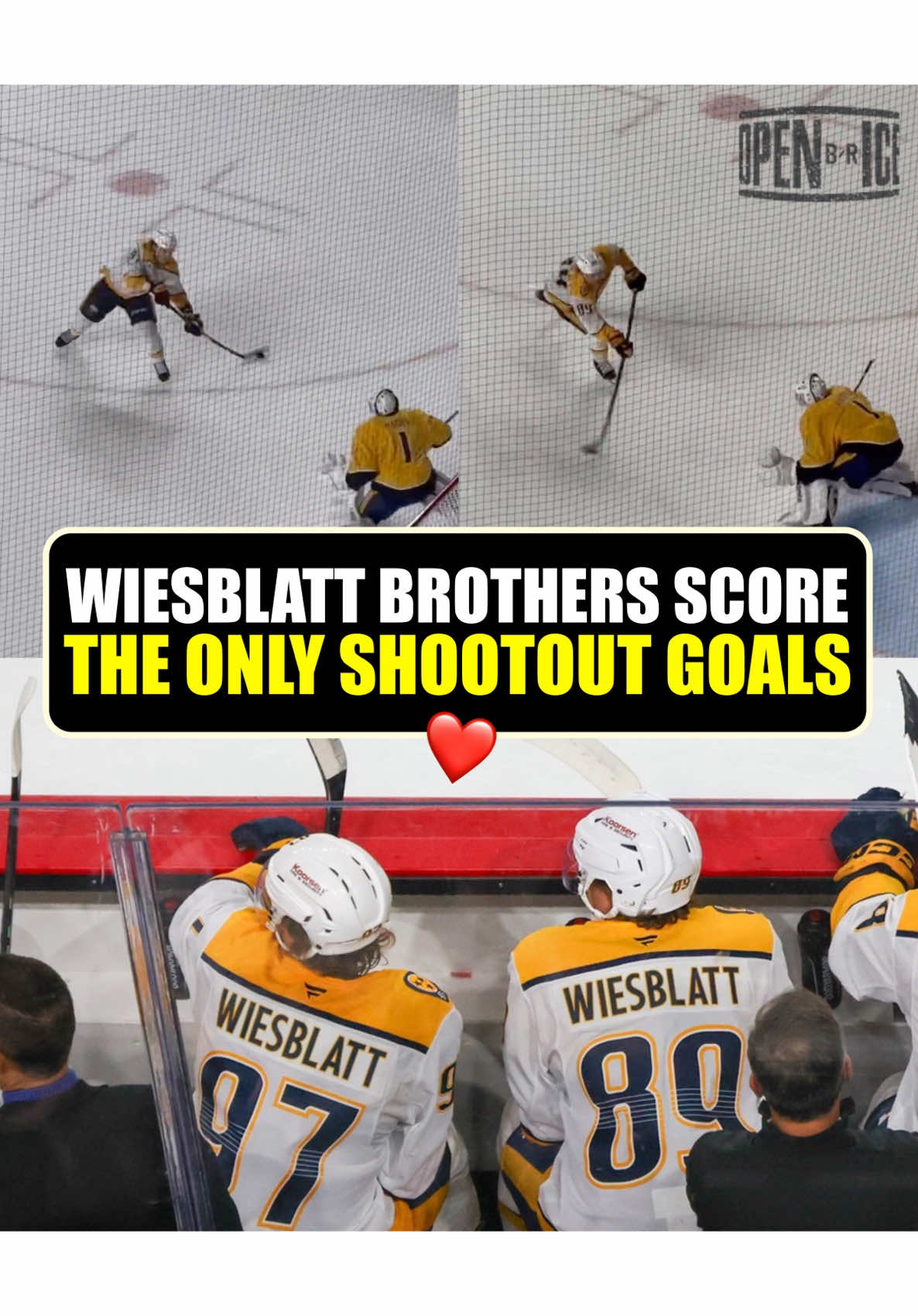 On Thursday, the Predators held an intra-squad showcase for fans. With Ozzy and Oasiz Wiesblatt returning to training camp following the passing of their older brother, Orca, the brothers were the only ones to score in the bonus shootout ❤️ (via X/BrooksBratten) 