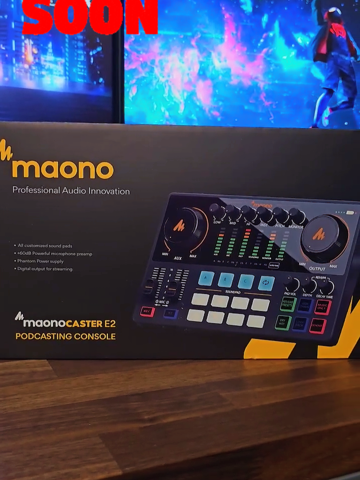 MAONOCASTER AME2 | Interfaz de audio y equipo de podcast. - 10 canales con preamplificador Pro - Alimentación fantasma de 48 V - Bluetooth - 11 pads de sonido personalizadas para grabacion #equipoparapotcast #ecualizador #compusppti  #interfazdesonido #maonoame2 
