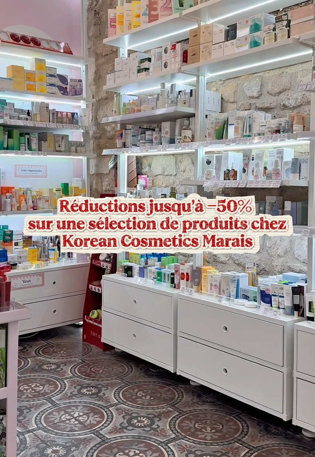 📣 Réductions jusqu’à -50% sur une sélection de produits chez Korean Cosmetics Marais ✨ Come with us 🥰 #koreancosmetics #trends #skincare #paris #fyp 