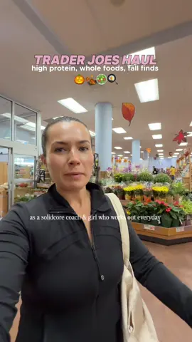 come to Trader Joe’s with me to shop fall finds, healthy high protein staples, & try new things I’ve seen on TikTok!! all while trying to fit all my groceries in one bag… what do I need to get at Trader Joe’s for Halloween season???  #traderjoeshaul #fallfinds #groceryshopwithme #highprotein #healthyeating 