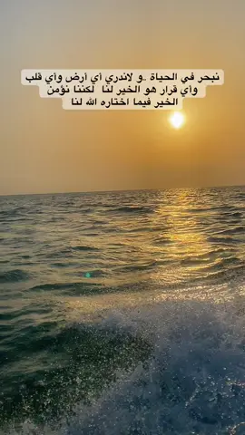 نبحر في الحياة ..و لاندري أي أرض وأي قلب ..وأي قرار هو الخير لنا .. ‏ لكننا نؤمن .. ‏الخير فيما اختاره الله لنا .! #masirah 