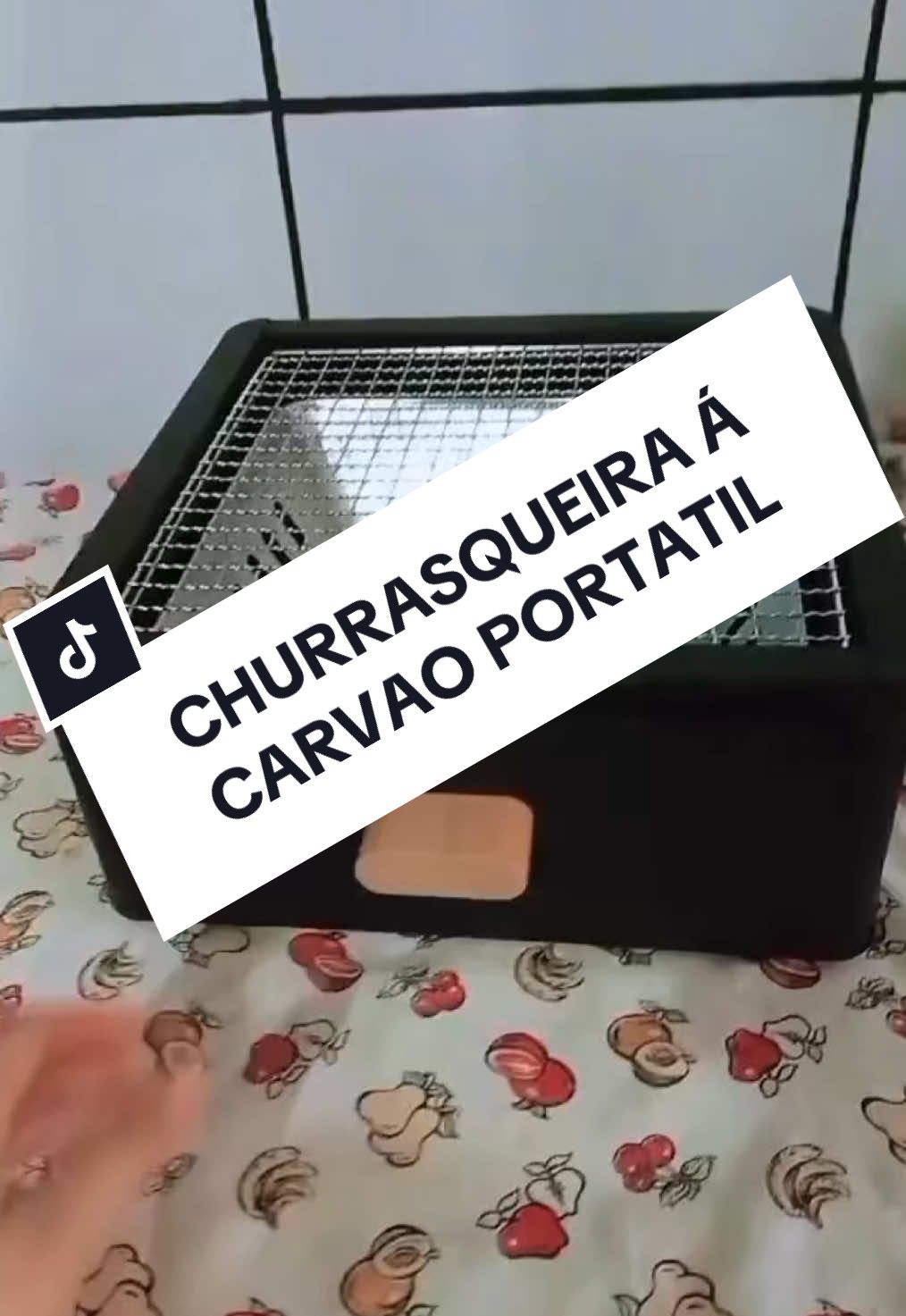 CHURRASQUEIRA Á CARVÃO PORTÁTIL FERRO #foryoupage #fy #tiktokshopchegou #CapCut #churrasqueiraacarvao 