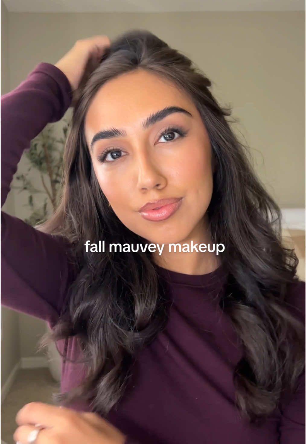 mauvey fall makeup look @makeupbymario @rhode skin @Huda Beauty @REFY #fallmakeup #mauve #makeup 