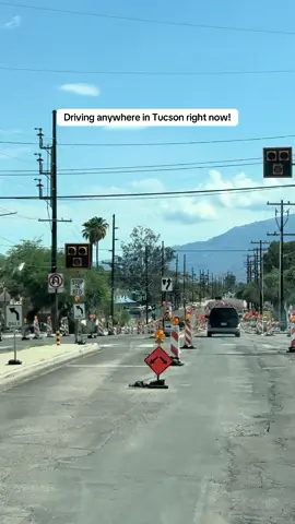 Driving anywhere in Tucson right now! #roadconstruction #tucson #neverendingstory #arizona #fyp 