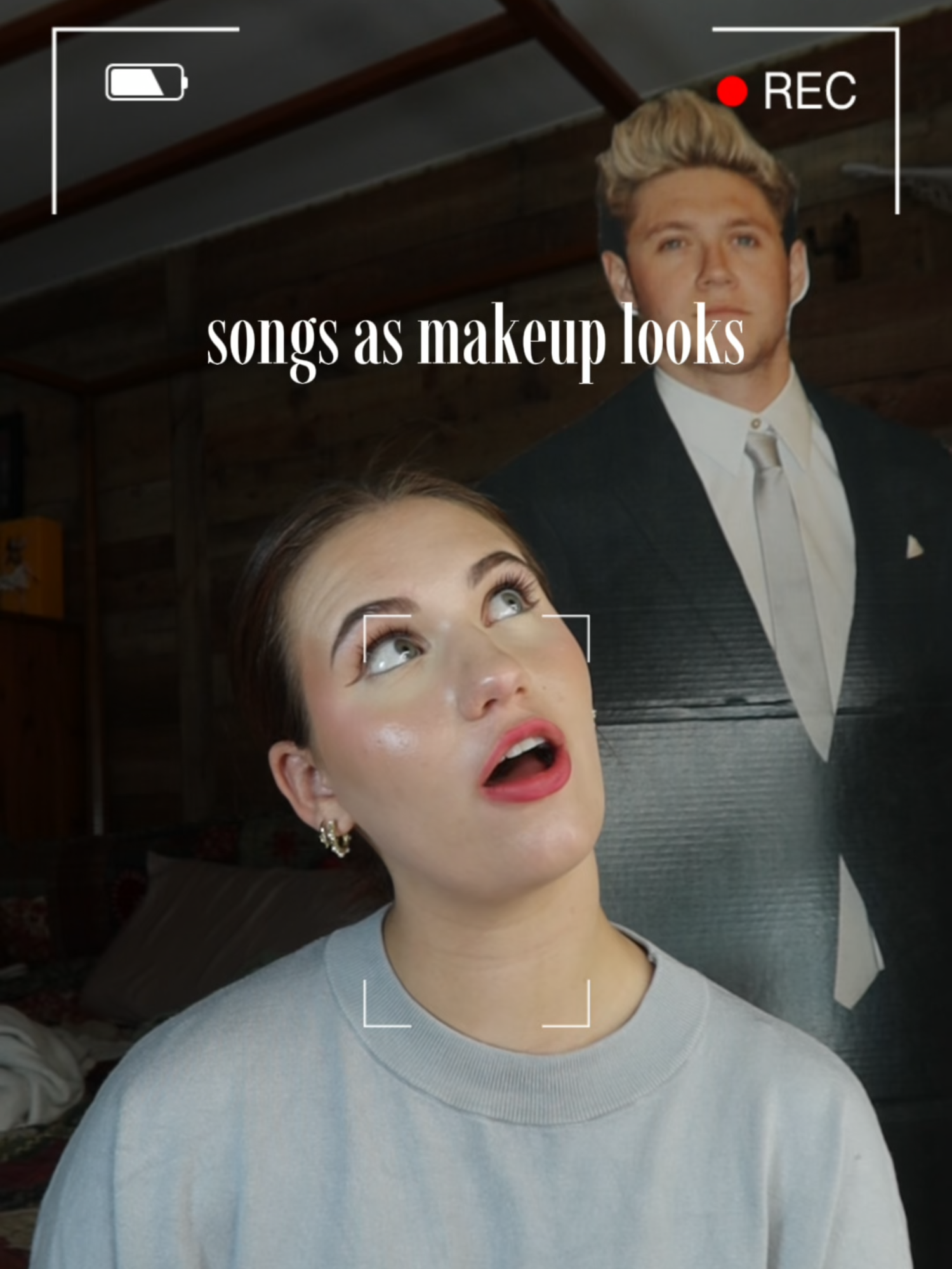 COMMENT WHAT SONG I SHOULD DO NEXT🥳#fyp #makeup #songsasmakeuplooks #niallhorantiktok #grwmroutine #creativemakeup