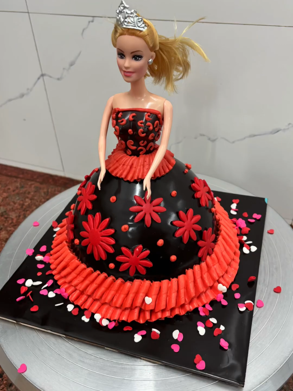Beautiful chocolate Barbie doll cake#design #cakedecorating 