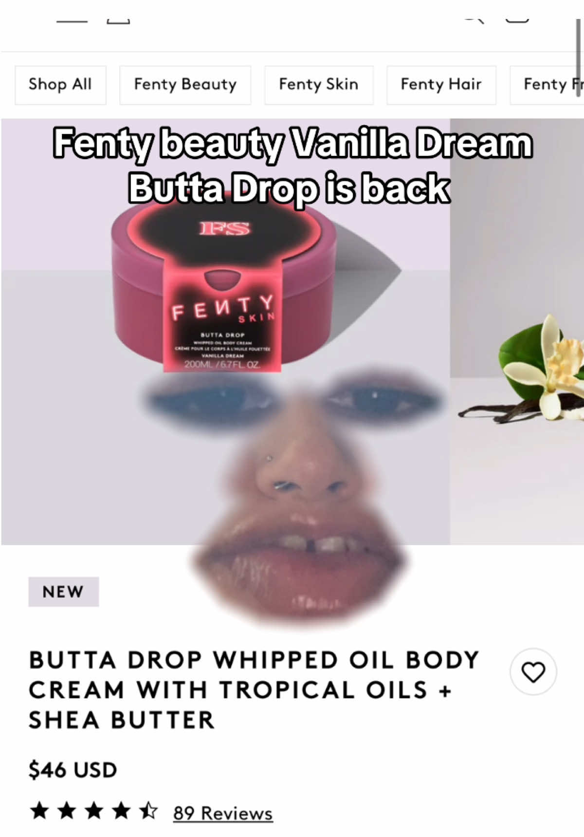 Fenty beauty Vanilla Dream Butta Drop is back @Fenty Beauty @Fenty Skin  #fentybeauty #fentysuperbrandday #fentyskin #buttadrop #bodybutter 