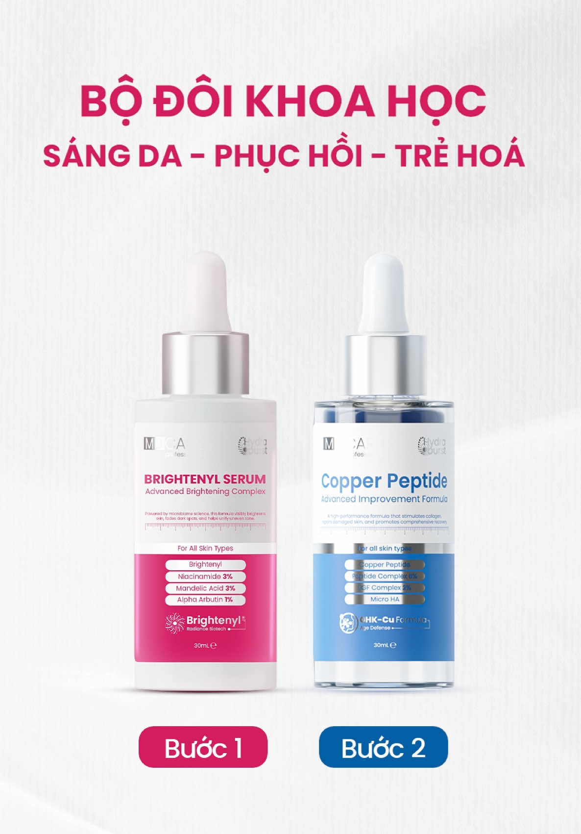 2 bước chăm da sáng khỏe toàn diện cùng bộ đôi Brightenyl và Copper Peptide, ngại gì mà không thử ngay 🤩 #mdcare #mdcarevietnam #ScienceMeetsBeauty 
