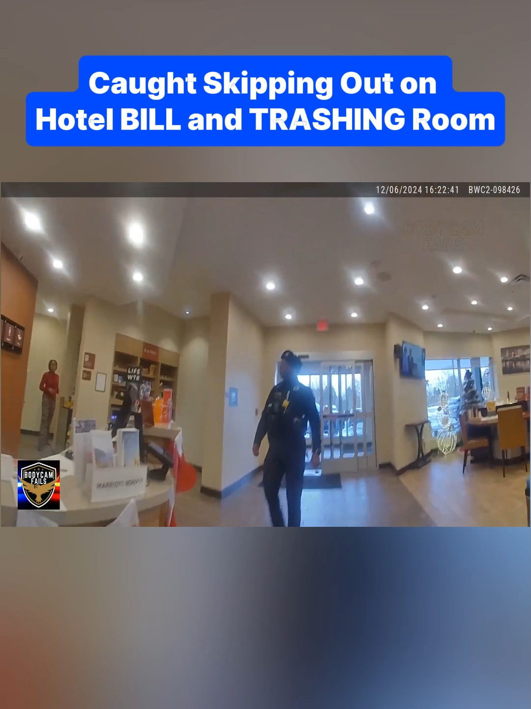 Caught Skipping Out on Hotel BILL and TRASHING Room - Bodycam #cops #copsofftiktok #bodycam #police