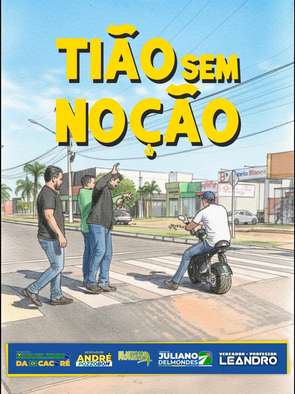 Não seja o Tião sem noção! Queremos conscientizar a população a respeitar a leis de trânsito e usar equipamentos de segurança. Respeite o trânsito, respeite a vida! Comoartilhe e nos ajude nessa conscientização!