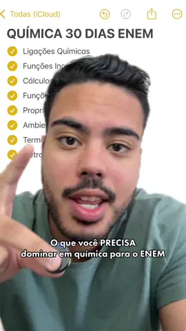 O que você deve estudar em química nessa reta final do enem! #enem #ensinomedio #vestibular #quimicaenem 
