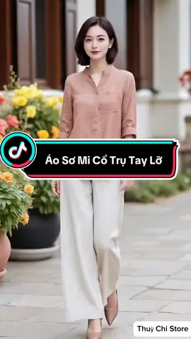 Áo Sơ Mi Cổ Trụ Tay Lỡ. #aosominu #thoitrangnu #xuhuong #viral #thinhhanh 