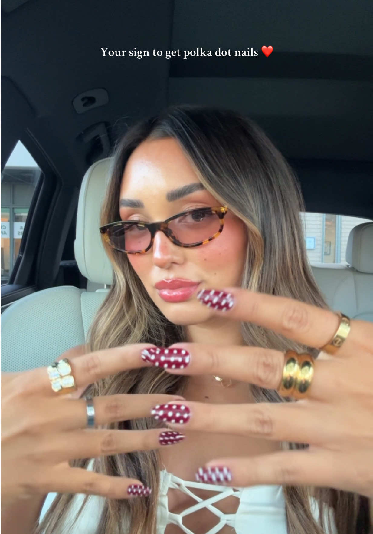 Polka dots for fall 💅🏽 #fyp #nailinspo #fallnails #nailtransformation 