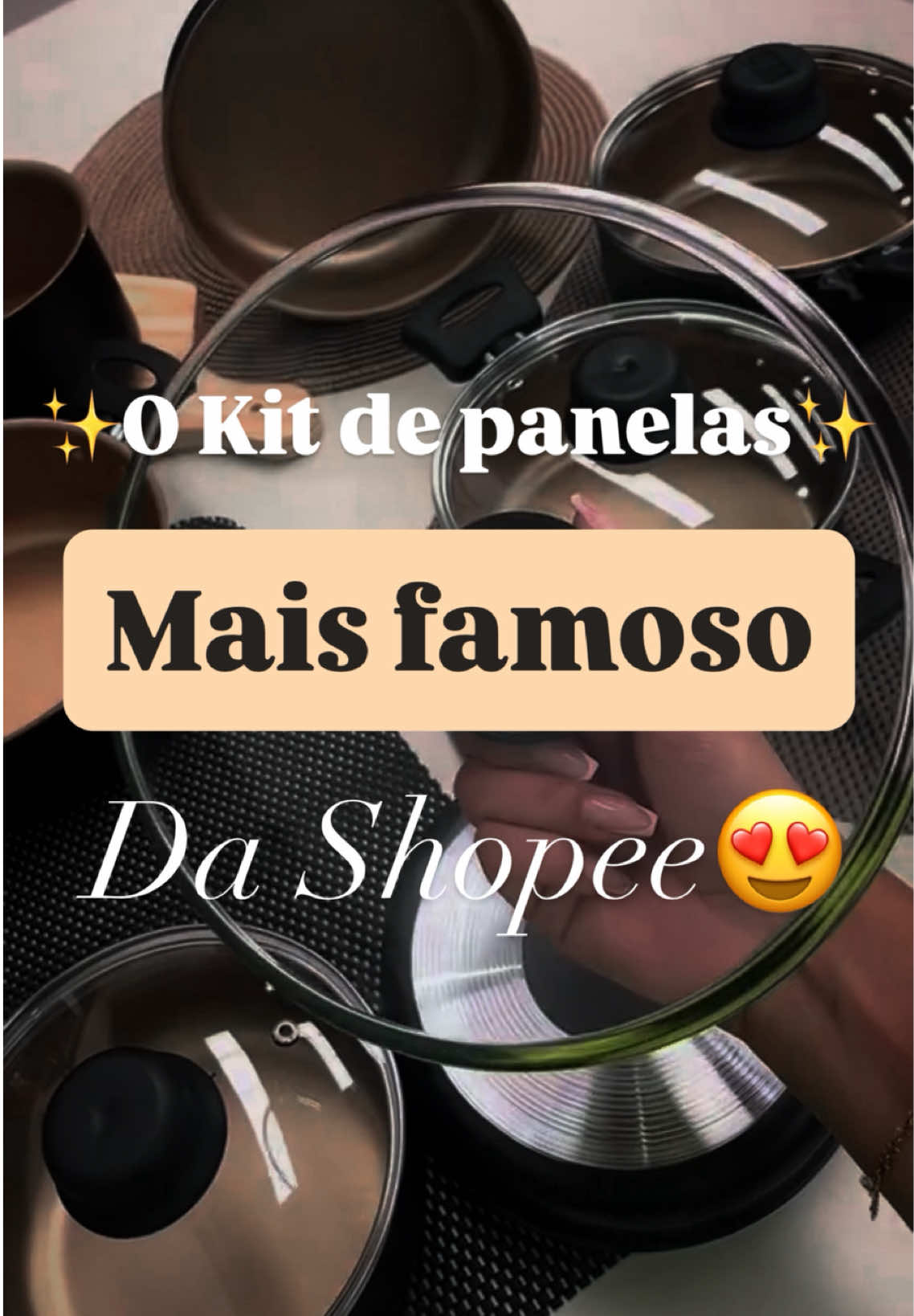 O kit de panelas mais famoso da Shopee 😍✨ #dicasdecozinha #utensiliosdecozinha #panelasantiaderentes #achadinhosshopee #compreinashopee 