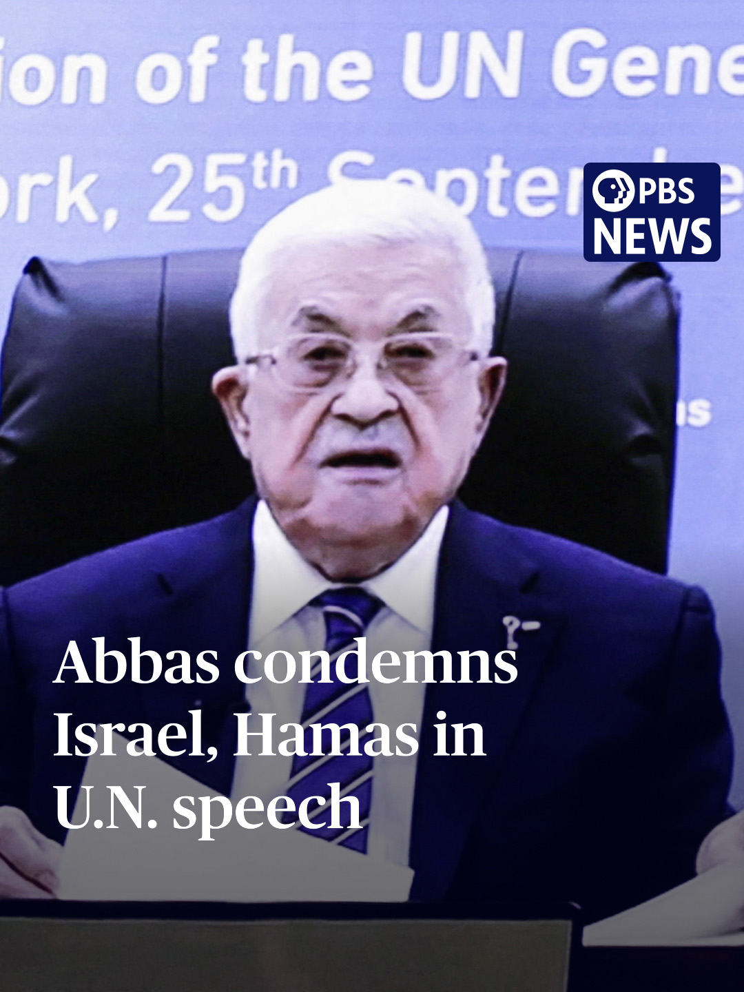At the U.N. on Thursday, Palestinian Authority president Mahmoud Abbas said his people reject the 2023 Hamas attack on Israel. Appearing via video after the U.S. denied his visa, Abbas said that Palestinians in Gaza have been facing a 