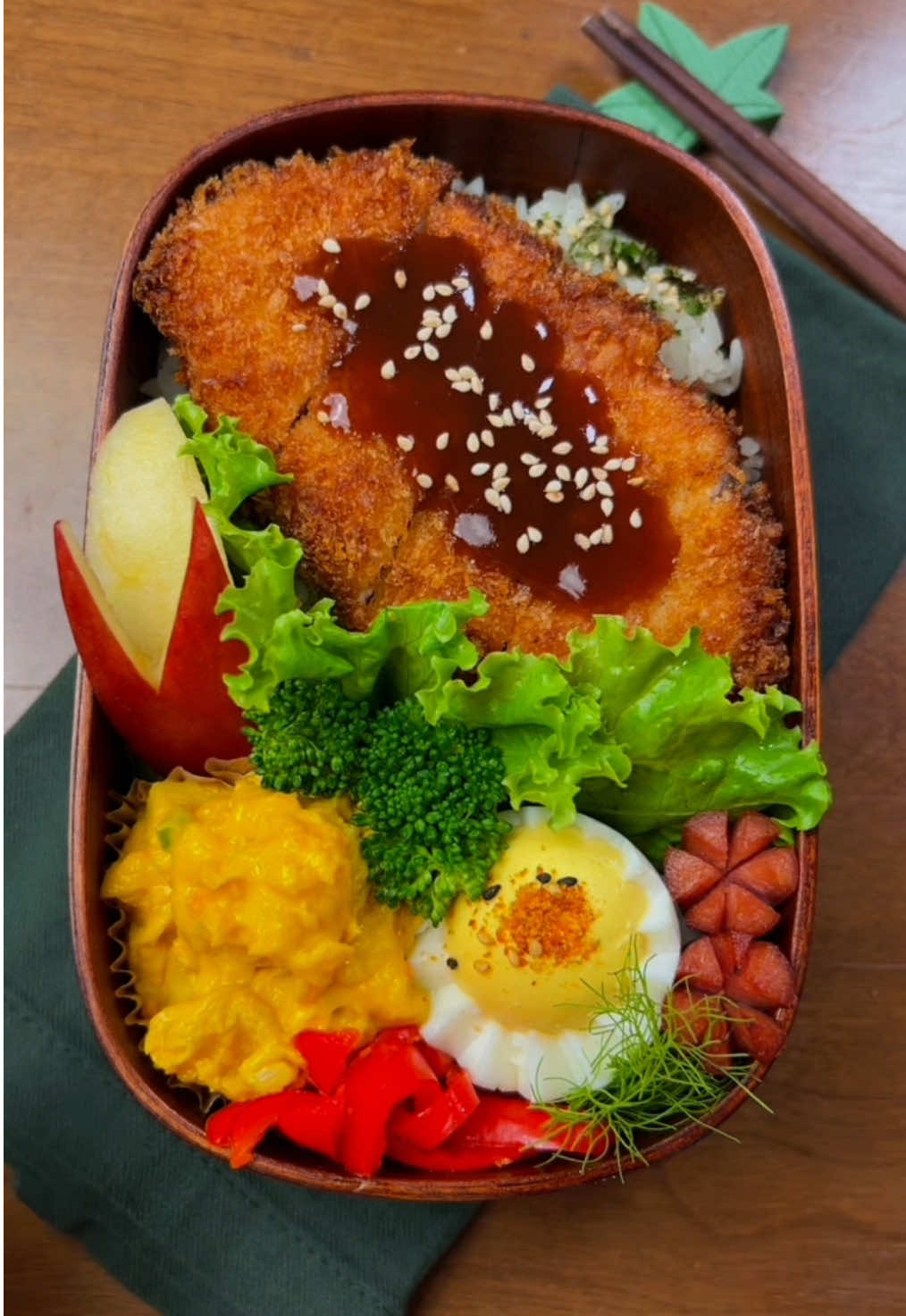 Bento Lunch with Katsu. Happy Friday all.                                            #bento #lunch #lunchbox #japanesefood #bentobox 