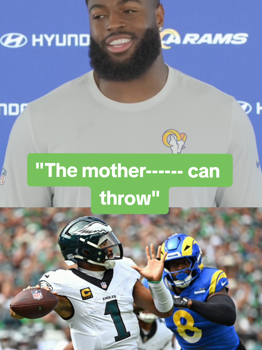 Jared Verse says people need to respect Jalen Hurts's game  (via @Los Angeles Rams) #jalenhurts #rams #eagles 