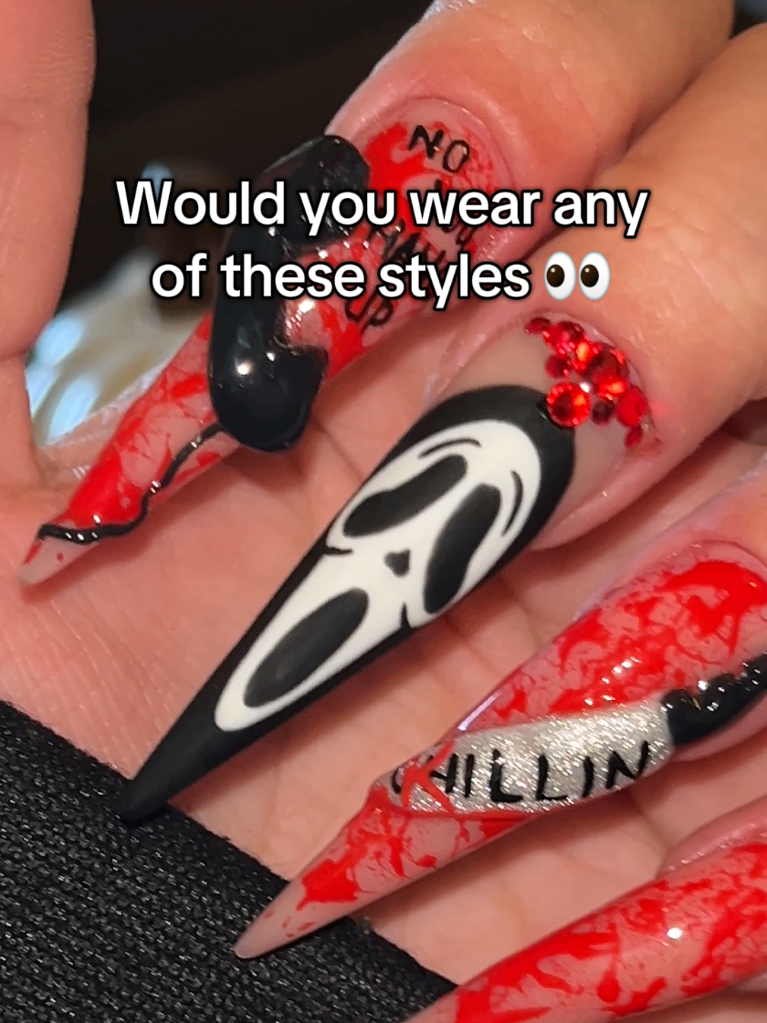 Screenshot 🤳 your FAV set & put it in the comments 👉 #fyp #nailinspo #spookynails #nailideas #chicagonailtech 