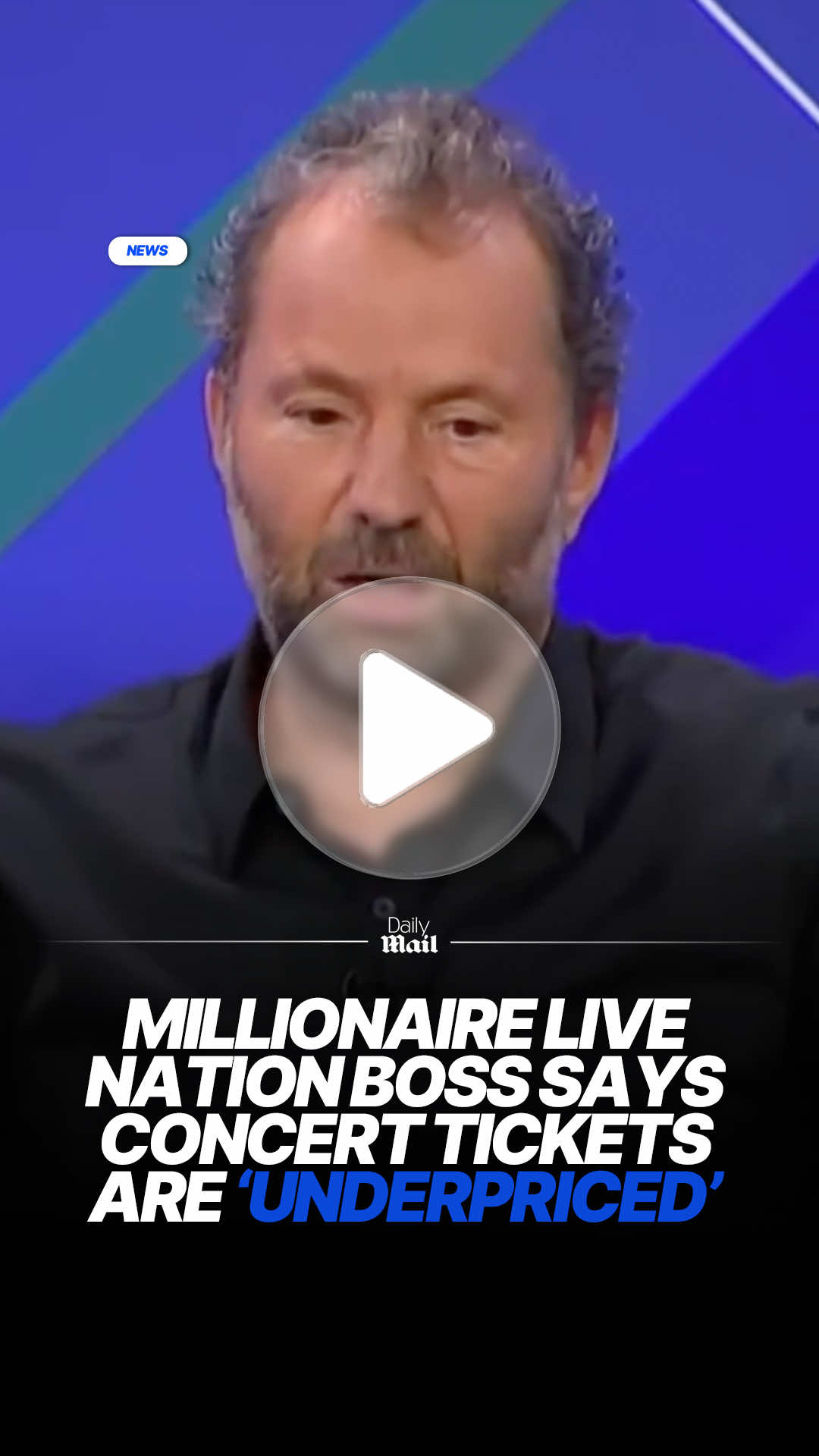 Live Nation CEO Michael Rapino — the boss of the company that runs Ticketmaster — sparked outrage when he said that concert tickets are actually too cheap. Rapino, who has a net worth of $997.1 million, said that concerts tickets have actually been 'underpriced' for 'a long time.' Read more at DailyMail. #news #livenation #ticketmaster #millionaire #concert 